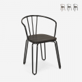 sedie stile design industriale acciaio braccioli per bar e cucina ferrum arm Promozione