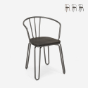 sedie stile design industriale acciaio braccioli per bar e cucina ferrum arm Sconti
