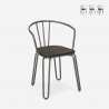 sedie stile design industriale acciaio braccioli per bar e cucina ferrum arm Sconti
