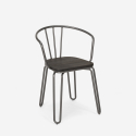 sedie stile design industriale acciaio braccioli per bar e cucina ferrum arm 