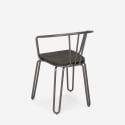 chaise cuisine et bar style accoudoirs en acier design industriel ferrum arm 