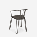 sedie stile design industriale acciaio braccioli per bar e cucina ferrum arm 