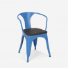 chaises design industriel en bois et métal de style cuisines de bar steel wood arm 