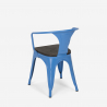 chaises design industriel en bois et métal de style cuisines de bar steel wood arm 