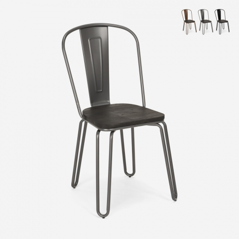 sedie design industriale stile acciaio per bar e cucina ferrum one Promozione