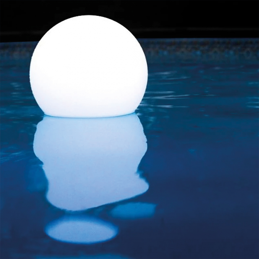 Lampada a sfera LED RGBW per esterno 30cm in polietilene bianca