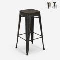 tabouret de bar et cuisine design métal bois style industriel style brush up Promotion