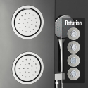 Pannello colonna doccia in acciaio con miscelatore cascata idromassaggio display LED Abano Saldi
