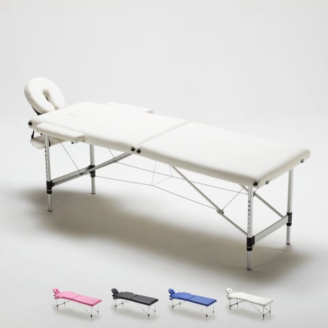 Lettino da Massaggio in Alluminio Pieghevole Portatile 2 Zone 210 cm Shiatsu Promozione
