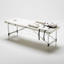 Lettino da Massaggio in Alluminio Pieghevole Portatile 2 Zone 210 cm Shiatsu Saldi