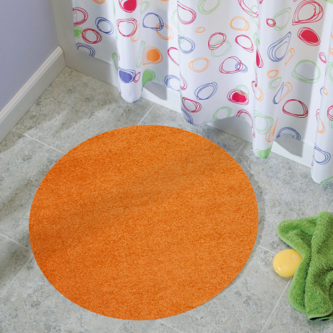 Rundes orange Teppich Wohnzimmer Badezimmer 80cm Casacolora CCTOARA Aktion