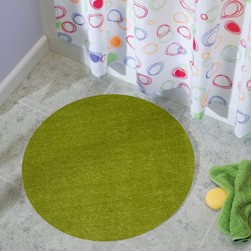 CCTOERB Tappeto rotondo verde 80cm camera soggiorno bagno Casacolora