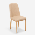 Design Stühle für Küchen Bars Restaurants Stoff und Metall mit Holzeffekt Davos Light Rabatte