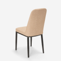 Sedie design per cucina bar ristorante tessuto e metallo effetto legno Davos Dark Acquisto
