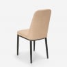 Sedie design per cucina bar ristorante tessuto e metallo effetto legno Davos Dark Acquisto