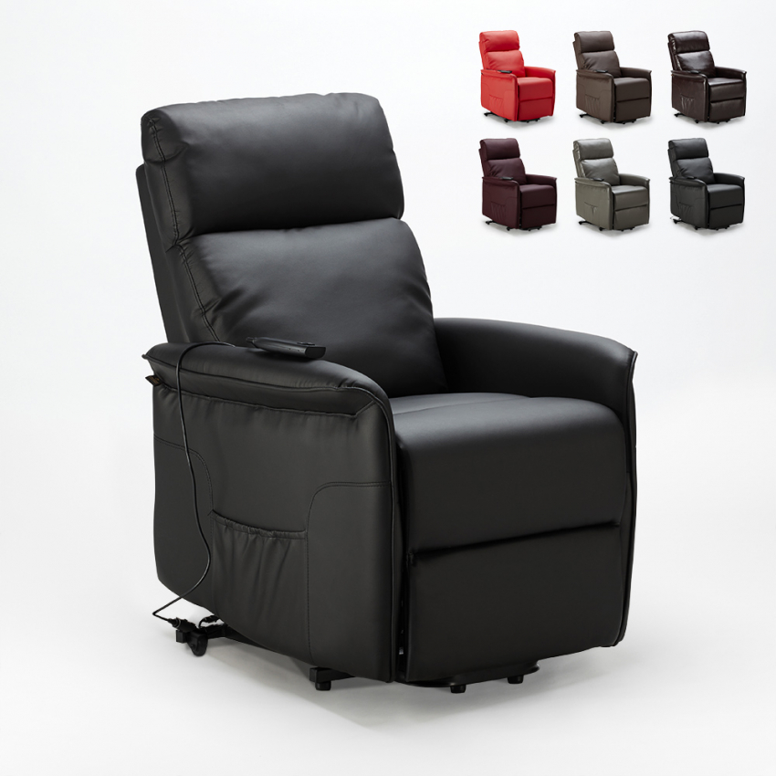 Poltrona Relax Elettrica con Sistema Alzapersona Similpelle per Anziani 2 ruote Amalia Offerta Poltrona Relax Elettrica con Sistema Alzapersona Similpelle per Anziani 2 ruote Amalia Offerta