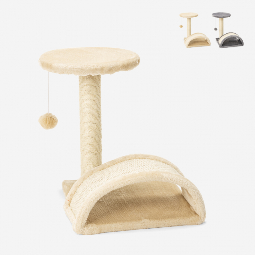 Arbre à chat avec colonne sisal et tunnel en arc 45 cm jeu relax balle Manx Promotion Arbre à chat avec colonne sisal et tunnel en arc 45 cm jeu relax balle Manx Promotion