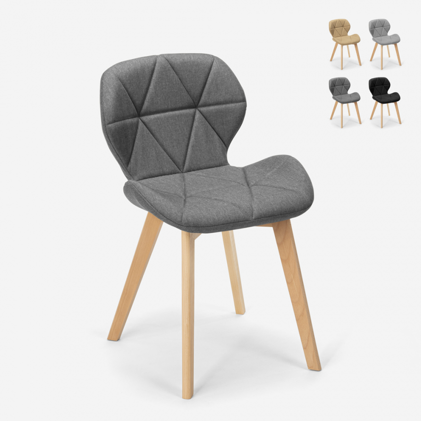 Chaise de cuisine bar restaurant au design nordique pieds bois tissu Whale Promotion Chaise de cuisine bar restaurant au design nordique pieds bois tissu Whale Promotion