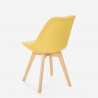 Sedia design nordico legno e tessuto e cuscino cucina bar ristorante Dolphin 