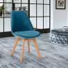 Skandinavischer Designstuhl aus Samt Holz mit Kissen für Küchen Bars Restaurant Dolphin Lux Katalog
