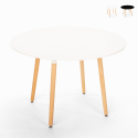 Tavolo rotondo in legno design wooden 100cm cucina bar ristorante Moss Promozione