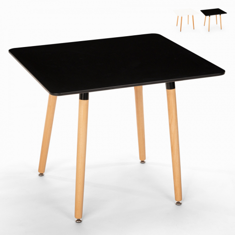 Tavolo quadrato 80x80 in legno design nordico per cucina bar ristorante Fern Promozione