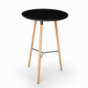 Hoher Tisch für Hocker Skandinavisches Holzdesign 60x60 rund aus Holz Shrub Rabatte