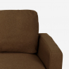 3-Sitzer-Sofa Steffy mit Armlehnen und Hocker aus elegantem Stoff Wohnzimmer 
