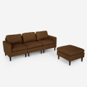3-Sitzer-Sofa Steffy mit Armlehnen und Hocker aus elegantem Stoff Wohnzimmer Preis