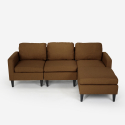 3-Sitzer-Sofa Steffy mit Armlehnen und Hocker aus elegantem Stoff Wohnzimmer Kosten