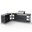 BBQ Eckgestell Edelstahl Gasgrill 4+1 Brenner mit Spüle Mustard Sales