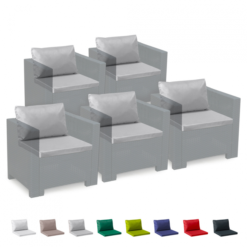 5-Sitzer Rattan Lounge-Kissen wasserdicht Set Bica Grand Soleil Rabatte 5-Sitzer Rattan Lounge-Kissen wasserdicht Set Bica Grand Soleil Rabatte