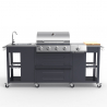 Edelstahl Gasgrill BBQ 4+1 Brenner mit Spüle Regalen Tartara Fr Sales