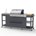 Edelstahl Gasgrill BBQ 4+1 Brenner mit Spüle Regalen Tartara Fr Rabatte