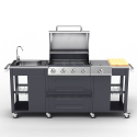 Edelstahl Gasgrill BBQ 4+1 Brenner mit Spüle Regalen Tartara Fr Katalog