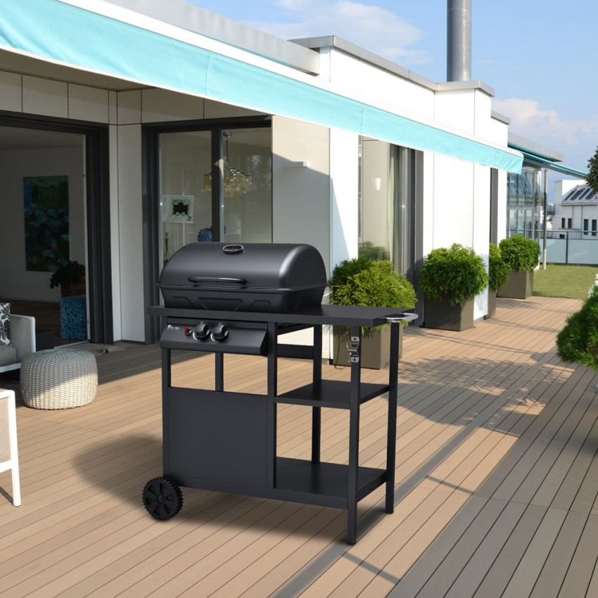 Bagnét Verd Bbq Gas Edelstahl 2 Brenner Regale Gasgrill Grill