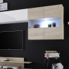 Modernes Wohnzimmer TV-Ständer Wand in glänzendem weißen Holz Nizza Rabatte