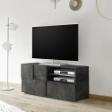 Moderner schwarzer TV Stand Unterschrank mit Tür Schublade Dama Petite Ox Sales