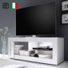 Moderner weißer TV-Ständer mit offener Seitentür Creta Verkauf