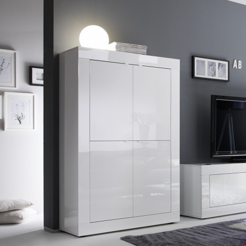 Sideboard wohnzimmer küche 4 türen modernes design weiß Creta Aktion
