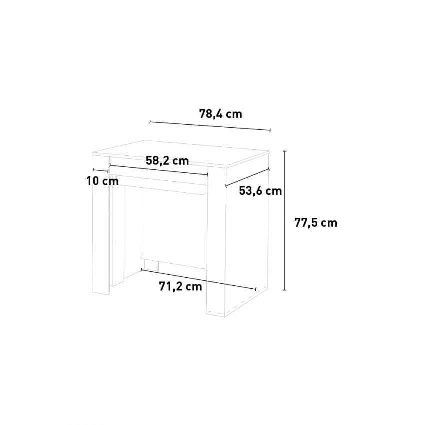 Ester tavolo consolle allungabile 79x54-252cm salvaspazio legno chiaro