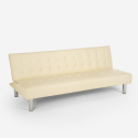 Canapé convertible 2 places clic-clac en similicuir inclinable design moderne Elly 