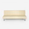 Canapé convertible 2 places clic-clac en similicuir inclinable design moderne Elly 