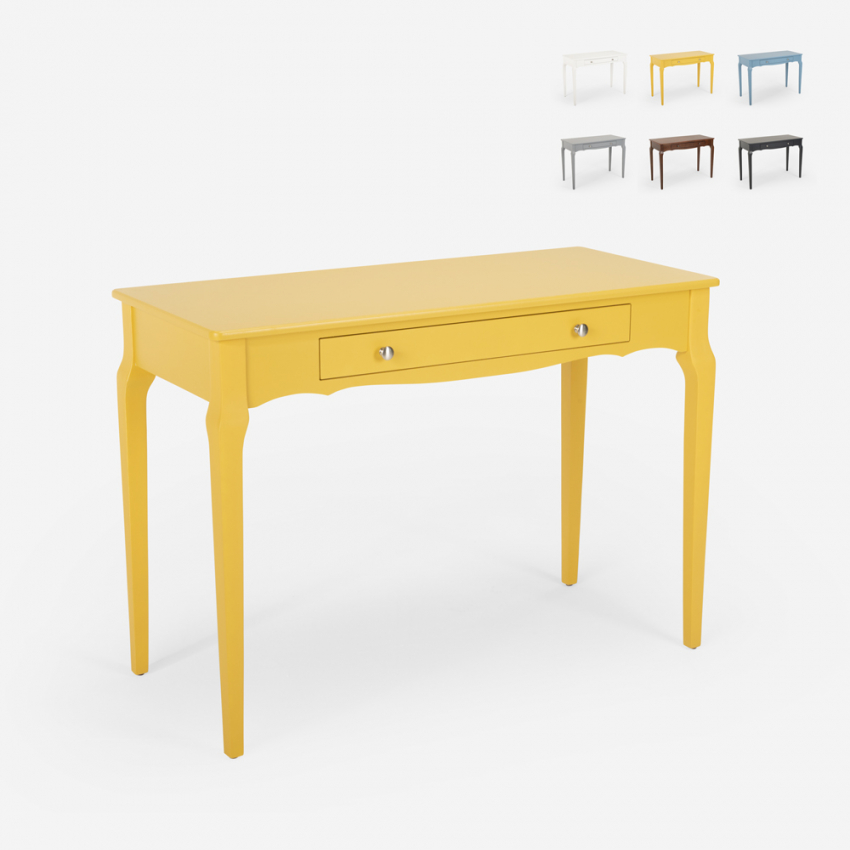 Tavolino consolle scrivania mobile ingresso shabby chic legno 106x47cm Toscano Tavolino consolle scrivania mobile ingresso shabby chic legno 106x47cm Toscano