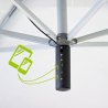 Parasol de jardin déporté 3x3 port USB panneau solaire anti UV Power Dimensions
