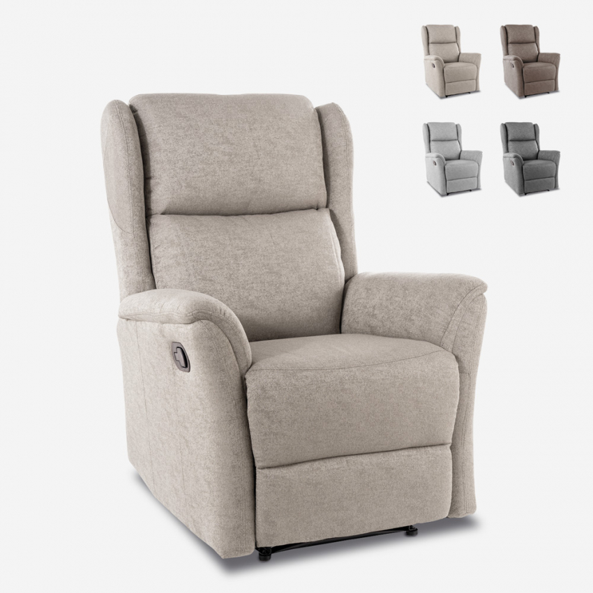 Fauteuil relax inclinable manuel en tissu avec repose-pied Hope Catalogue Fauteuil relax inclinable manuel en tissu avec repose-pied Hope Catalogue