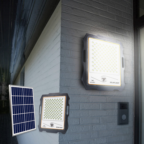 Faro LED portatile 300W pannello solare 3000 lumen telecomando Inluminatio L Promozione