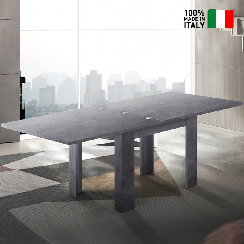 Log Urbino tavolo da pranzo allungabile in legno nero moderno 180x90cm