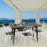 set tavolo rettangolare 120x60 con 4 sedie acciaio legno industriale design otis Stock