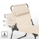 2er Set Liegestühle Strandliegen Sonnenliegen aus Aluminium für Strand und Garten Mauritius 